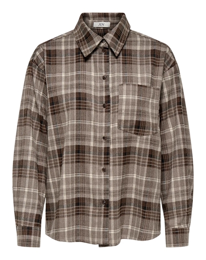 JDY - JDYMaddie Loose Check Skjorte - Sandshell